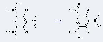 Uses of Benzene,2,4-dichloro-1,3,5-trinitro-: it can be used to produce 2,4,6-trinitro-m-phenylenediamine.
